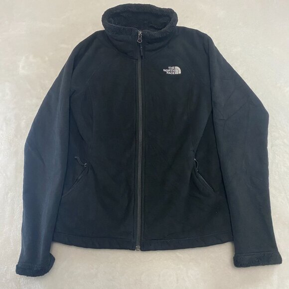 The North Face Fleece Jacket Fuzzy Sherpa Lined Women's Small Black Full Zip - Picture 1 of 10